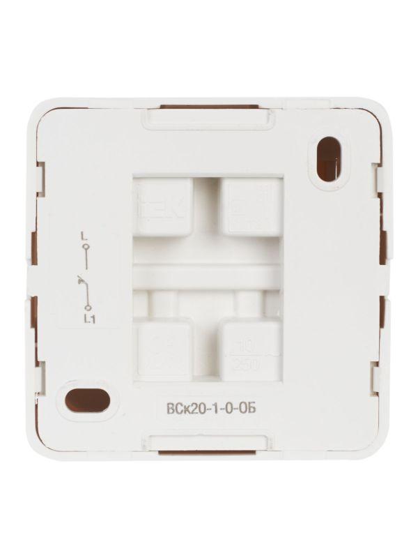 Выключатель кнопочный 1-кл. ОП Октава 10А IP20 ВСк20-1-0-ОБ бел. IEK EVO13-K01-10-DC