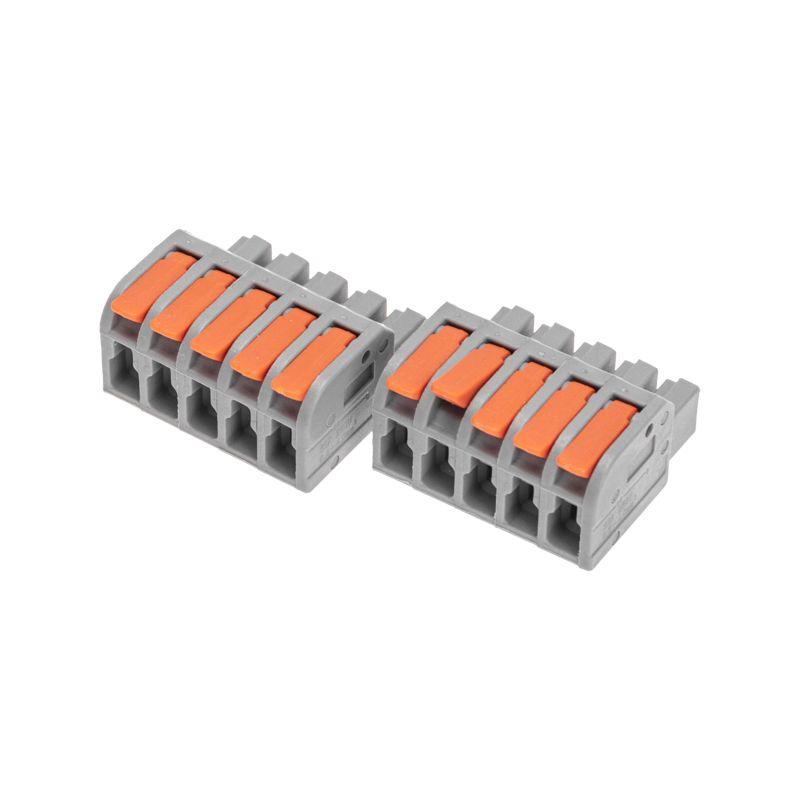 Клемма проходная разъемная СМК 222-425R 5п 0.2-2.5/4кв.мм сер. (блист.3шт) Rexant 07-5265-3