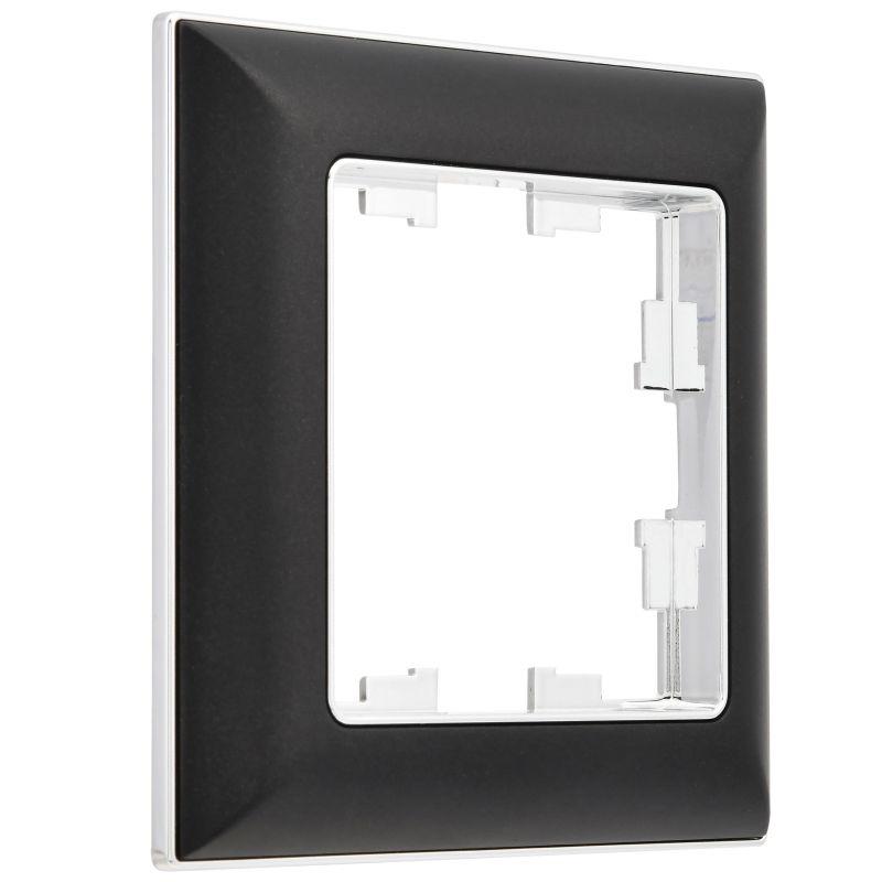 Рамка 1-м BRITE РУ-1-Бр хром/черн. IEK BR-M12-12-2-K23