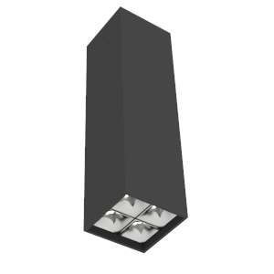 Светильник светодиодный DL-Box Reflect Multi 2х2 14Вт 3000К 80х80х300 накладной 36град. RAL9005 черн. муар VARTON V1-R0-90255-20L36-2001430