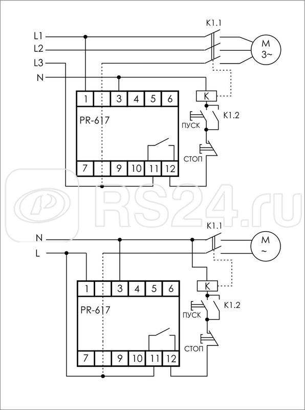 Реле тока PR-617-02 (диапазон 4-30А; с задержкой отключения; сквозной канал; монтаж на DIN-рейке 35мм 230В 16А 1Z IP20) F&F EA05.001.003