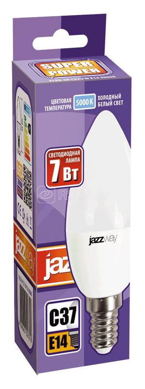Лампа светодиодная PLED-SP 7Вт C37 свеча 5000К холод. бел. E14 560лм 230В JazzWay 1027832-2