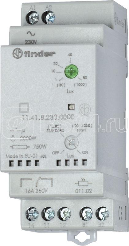 Фотореле модульное с фотоэлементом 011.03 монтаж на рейку 35мм 1CO 16А 230В AC настройка чувствит. 1…80люкс 30…1000люкс 35мм фотореле IP20 фотоэлемент IP54 FINDER 114182300000POS