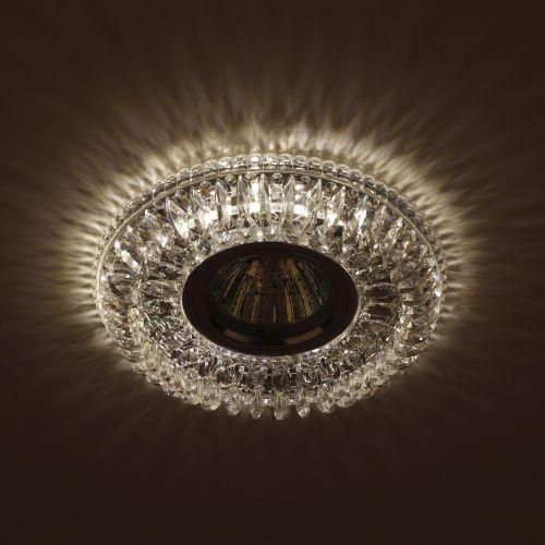 Светильник DK LD34 SL/WH MR16 декор. со светодиодной подсветкой прозр. ЭРА Б0036479