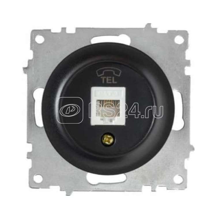 Розетка телефонная 1-м СП Florence RJ11 механизм черн. (1E20601303) OneKeyElectro 2172815