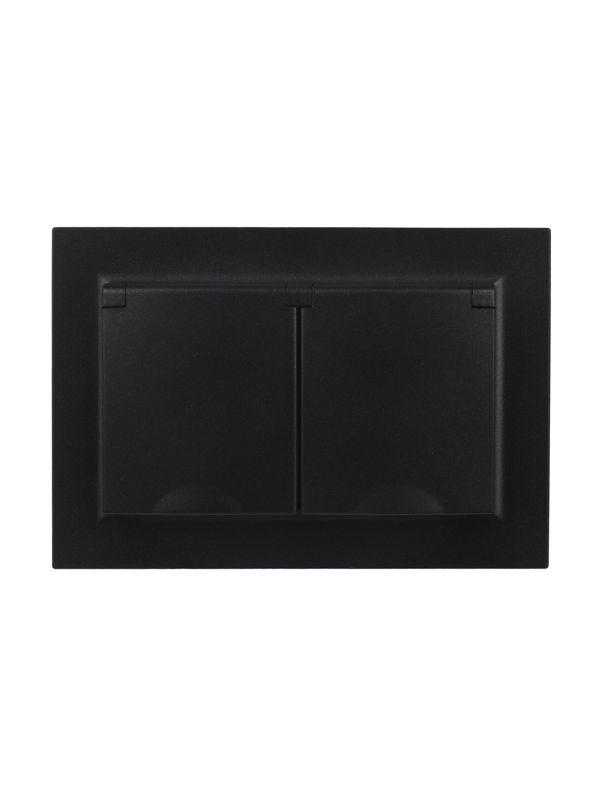 Розетка 2-м СП BRITE РСбш12-3-44-БрЧ 16А в сборе IP44 с крышкой черн. IEK BR-R26-16-44-K02-F
