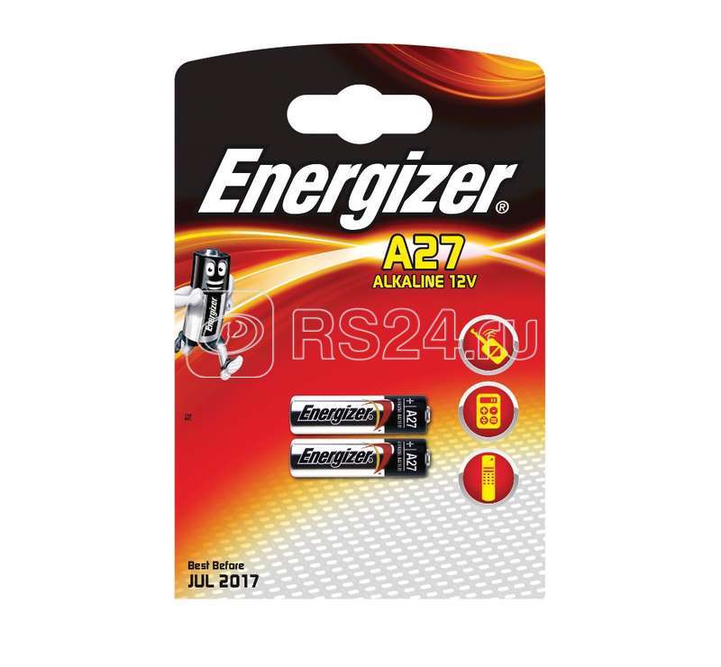 Элемент питания алкалиновый A27-2BL для пультов сигнализаций (20/200/19600) (блист.2шт) Energizer Б0017375