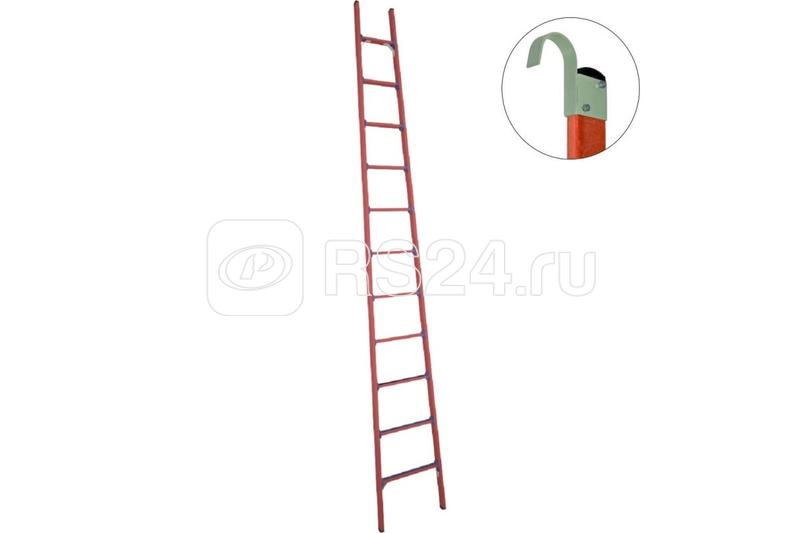 Лестница приставная диэлектрическая ЛСПД-4.0 Евро Крюки стеклопластик. Антиток Д471565