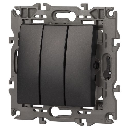 Выключатель 3-кл. СП Elegance 14-1107-05 10А IP20 250В 10AX механизм антрацит Эра Б0034254