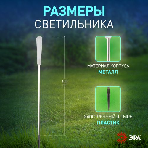 Светильник садовый Камыши высота 60см 5LED на солнечной батарее (уп.5шт) Эра Б0062359