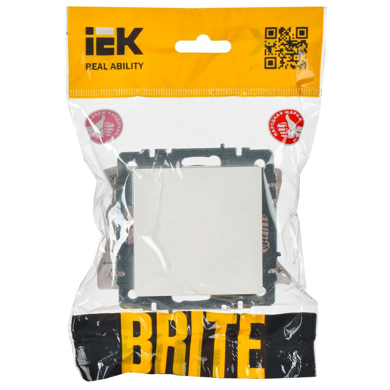 Заглушка с суппортом BRITE МЗ10-БрБ механизм бел. IEK BR-PL10-K01
