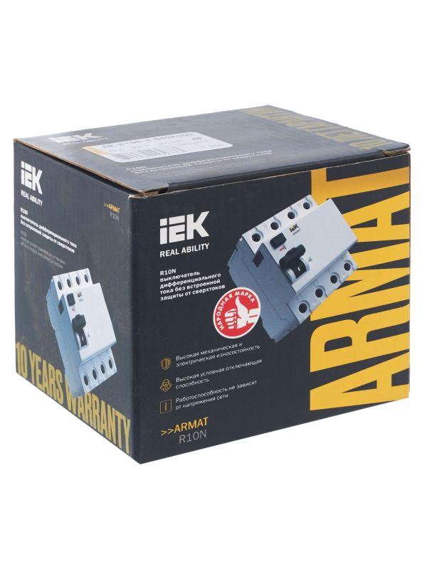 Выключатель дифференциального тока (УЗО) 4п 40А 300мА тип A ВДТ R10N ARMAT IEK AR-R10N-4-040A300