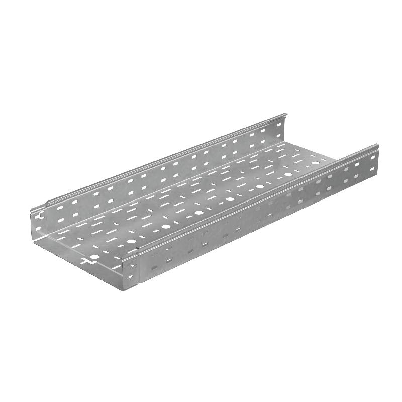 Лоток листовой перфорированный 300х80 L3000 сталь 0.8мм "БЫСТРЫЙ МОНТАЖ ПЛЮС" LPplus80-300-0.8-3000 оцинк. КМ PL0249