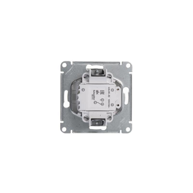 Переключатель проходной 1-кл. СП Glossa 10А IP20 (сх. 6а) 10AX с подсветкой механизм бел. SE GSL000163