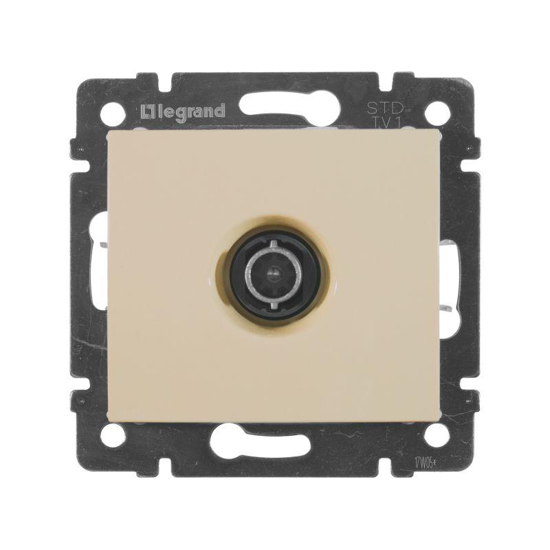 Розетка телевизионная TV СП Valena 1.5дБ 2400МГц с топологией "звезда" механизм сл. кость IEK 774329