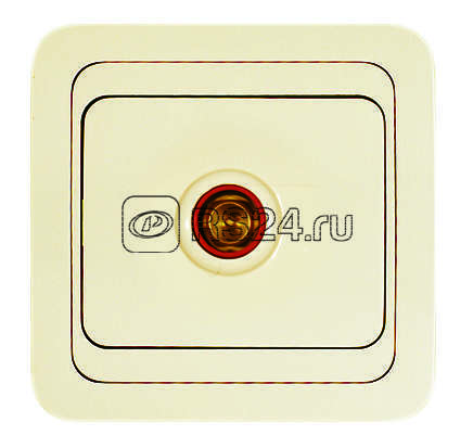 Розетка телевизионная TV 1-м СП Mimoza 16А IP20 крем/крем Makel 25007