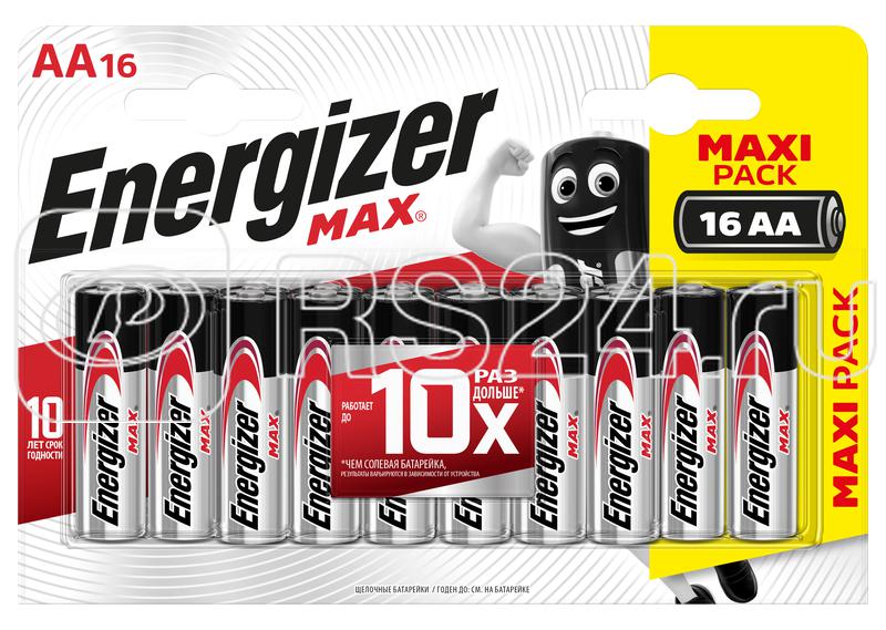 Элемент питания алкалиновый AA/LR6 ENR Max RU FSB16 (блист.16шт) Energizer E301533101
