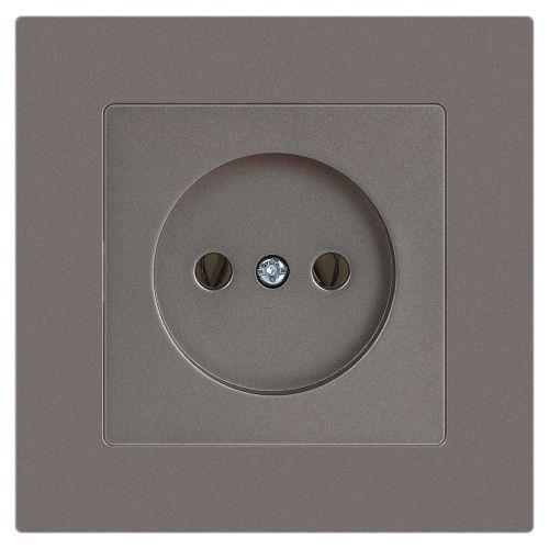 Розетка 1-м СП Accent 6-201-09 16А IP20 250В 2P титан Intro Б0063673