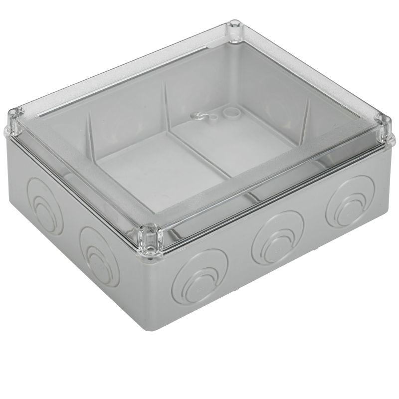 Коробка распаячная ОП 240х195х90 IP55 КМ41276 прозр. крыш. IEK UKO10-240-195-090-K51-55