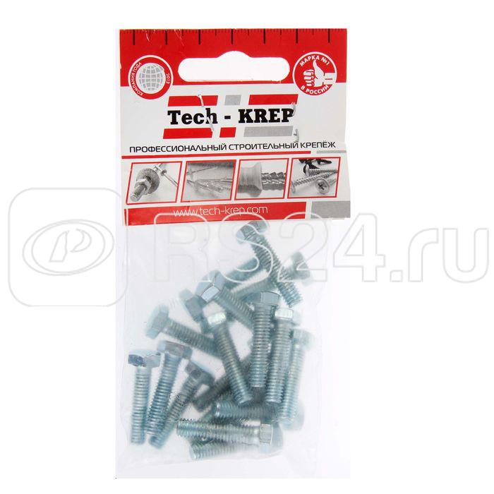 Болт с шестигранной головкой М6х16 DIN 933 класс прочн. 8.8 оцинк. (пакет) (уп.20шт) Tech-Krep/Zitar 102956