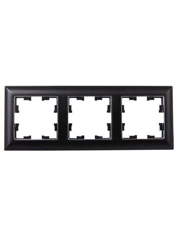 Рамка 3-м BRITE РУ-3-Бр хром/черн. IEK BR-M32-12-2-K23