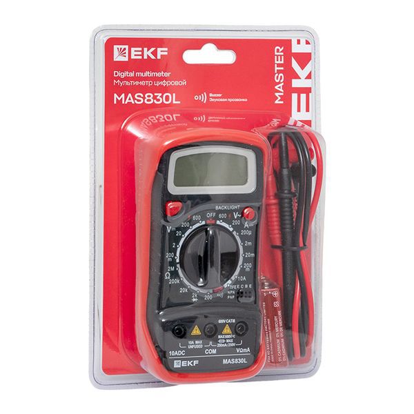 Мультиметр цифровой MAS830L Master EKF In-180701-pm830L