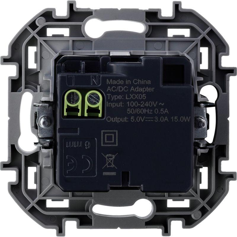 Устройство зарядное Inspiria с 2-мя USB разьемами A и C 240В/5В 3000мА бел. IEK 673760