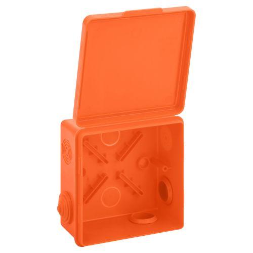 Коробка распаячная огнестойкая 100х100х50 с гермовводами 8 входов IP54 оранж. KOR-100-100-50-8g-OR-FR Эра Б0068901