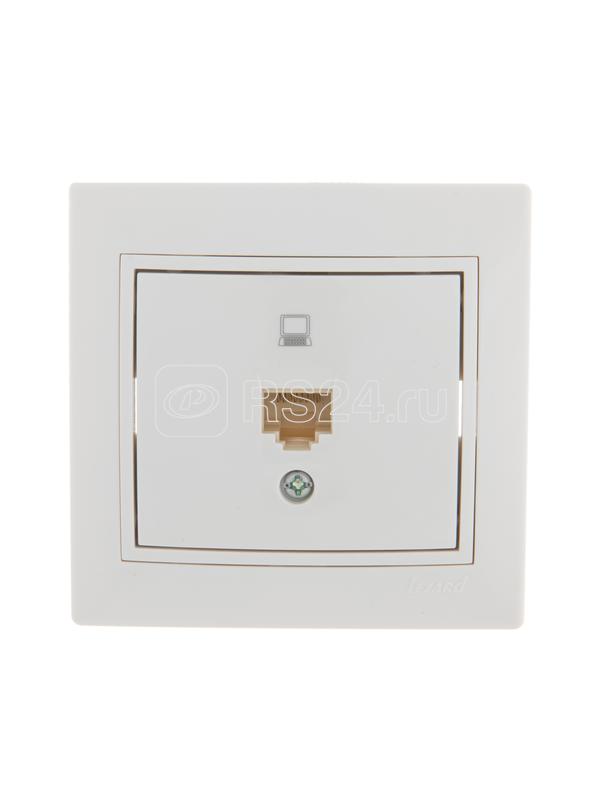 Розетка компьютерная 1-м СП Mira RJ45 бел./бел. LEZARD 701-0202-139