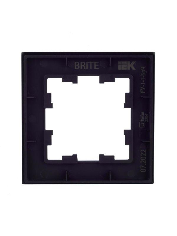 Рамка 1-м BRITE РУ-1-1-БрЧ металл черн. IEK BR-M12-M-K02