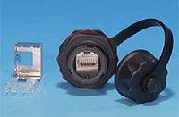 Модуль промышленный KJ-IE-8P8C-C6-180-SH-F-BK Keystone Jack RJ45 (8P8C) IP67 кат.6 с защ. крышкой черн. экран. (SH) Hyperline 47448