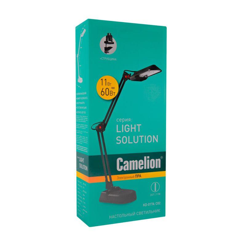 Светильник KD-017A настол. база + струбцина 230В 11Вт КЛЛ 2G7 черн. Camelion 3276