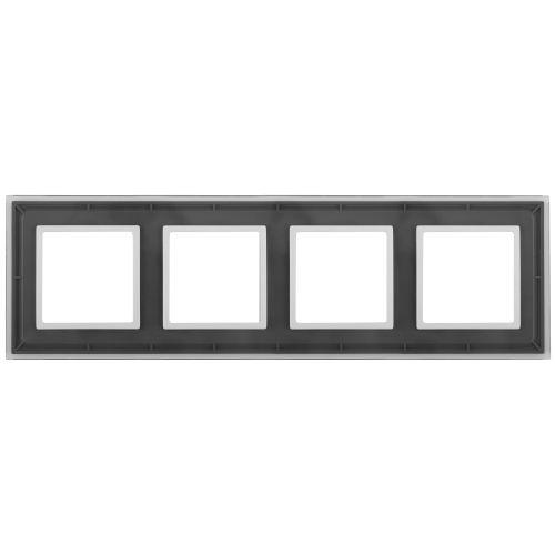 Рамка 4-м 14-5104-00 стекло Elegance прозрачный+бел. ЭРА Б0034523