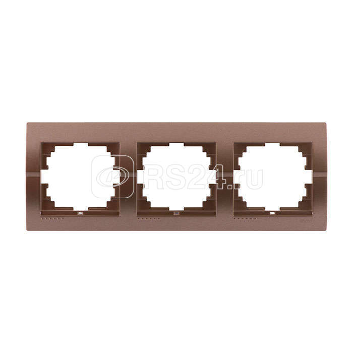 Рамка 3-м Deriy горизонт. свет. корич. LEZARD 702-3100-148