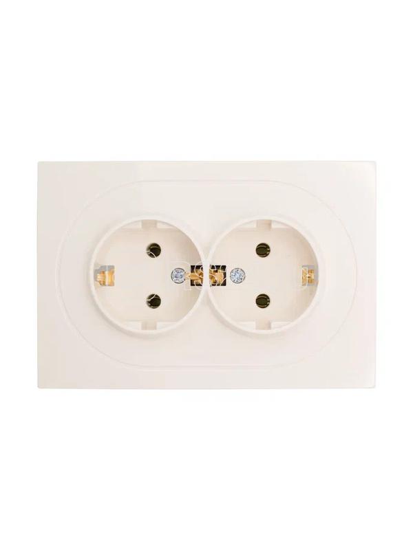 Розетка 2-м СП OSEN с заземл. ПБТ механизм сл. кость LEZARD 743-9000-127B