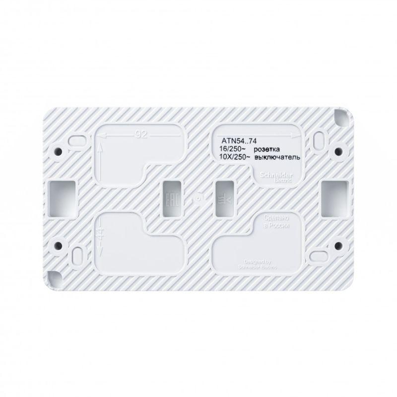 Блок ОП AtlasDesign PROFI IP54 (розетка 1-м 16А заземл. защ. шторки + 2-кл. выключатель 10А) бел. SE ATN540174