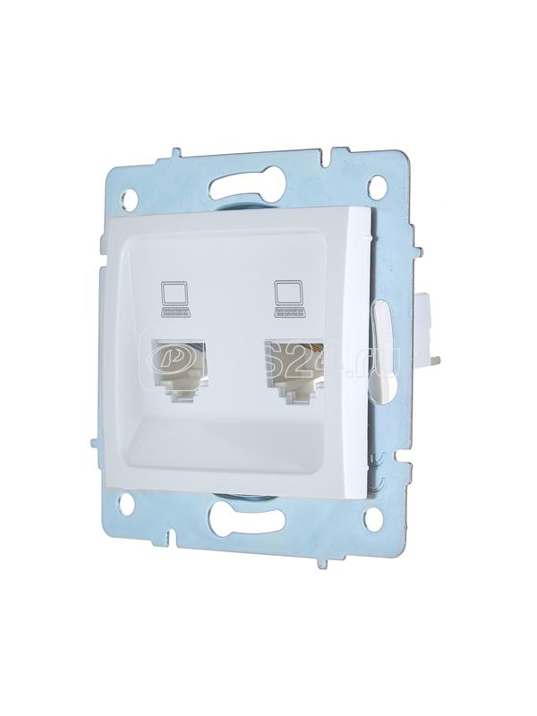 Розетка компьютерная 2-м СП ASTI IP20 RJ45 механизм бел. LEZARD 7081-0288-141