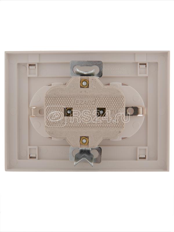 Розетка 2-м СП Rain с заземл. керамика бел. LEZARD 703-0202-127