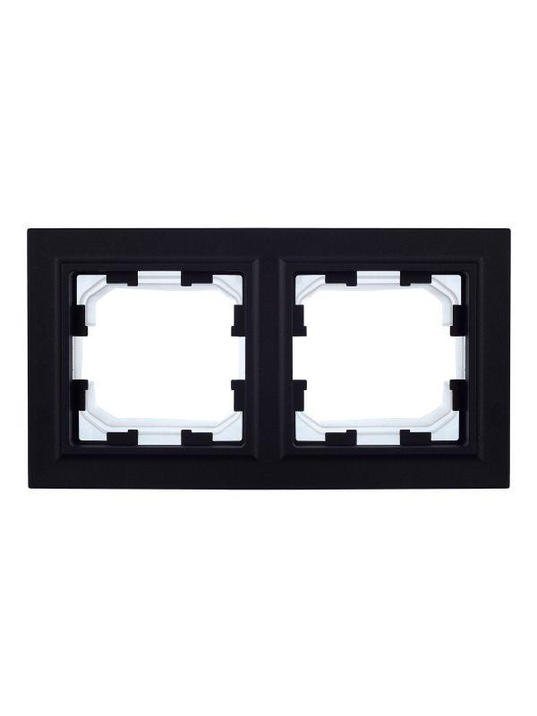 Рамка 2-м IP44 BRITE РУ-2-БрЧ-44 черн. IEK BR-M22-44-K02