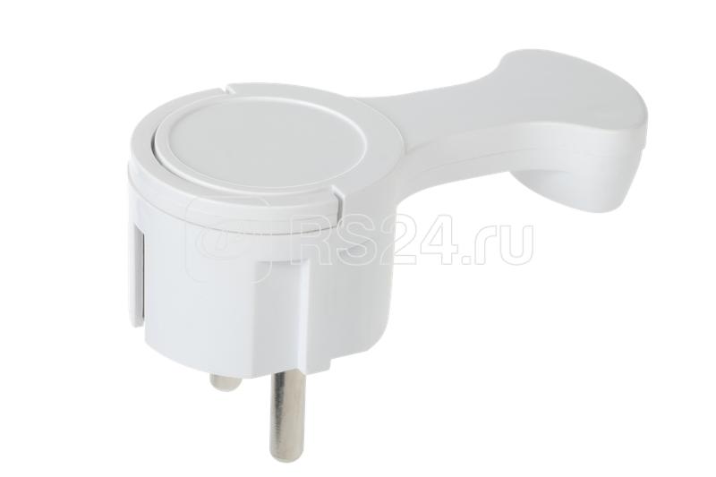 Вилка ABS-пластик угловая плоская (8мм) 16А 250В IP20 бел. Duwi 30476 0