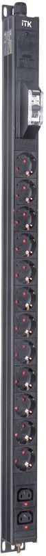 Блок распределения питания BASE PDU PV1111 20U 1ф 16А 12SCHUKO 2C13 2.6м SCHUKO ITK BS-PV12-12D-02C13-11