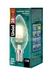 Лампа галогенная HCL-28/FR/E14 28Вт свеча E14 3000К 230В Uniel 01081