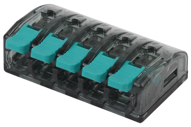 Клемма строительно-монтажная СМК компактная 415 NO-224-51 5-проводная 0.5-4кв.мм с рычагом (уп.2 шт) Эра Б0043969