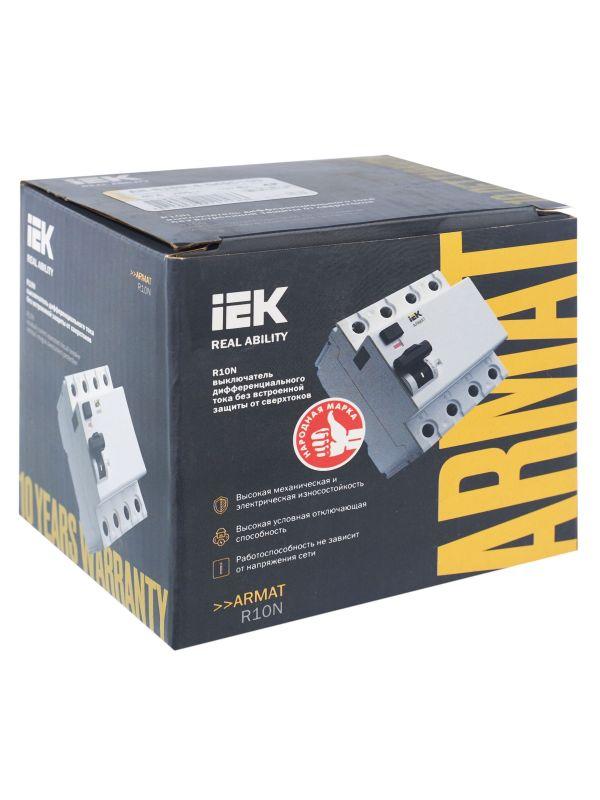 Выключатель дифференциального тока (УЗО) 4п 40А 100мА тип AC ВДТ R10N ARMAT IEK AR-R10N-4-040C100