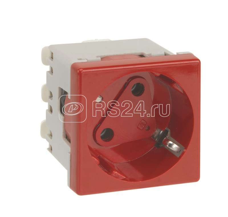 Розетка Simon Connect 16А 250В 2P+E с заземл. Schuko 45х45мм модуль К45 с блокиров. вставкой безвинтов. клеммы механизм графит Simon KS11-14