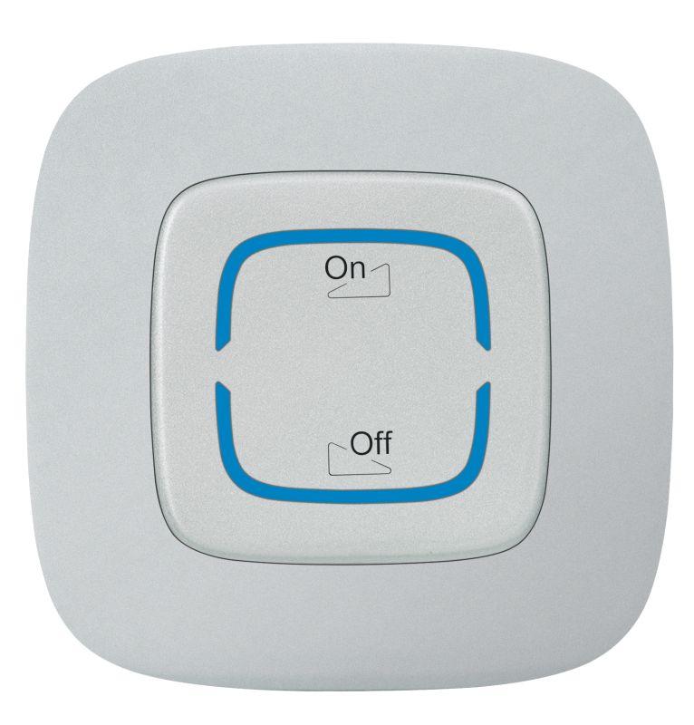 Панель лицевая Valena Allure MyHome для механизмов BUS/SCS "Светорегулятор On-Off" 2мод. алюм. Leg 755433