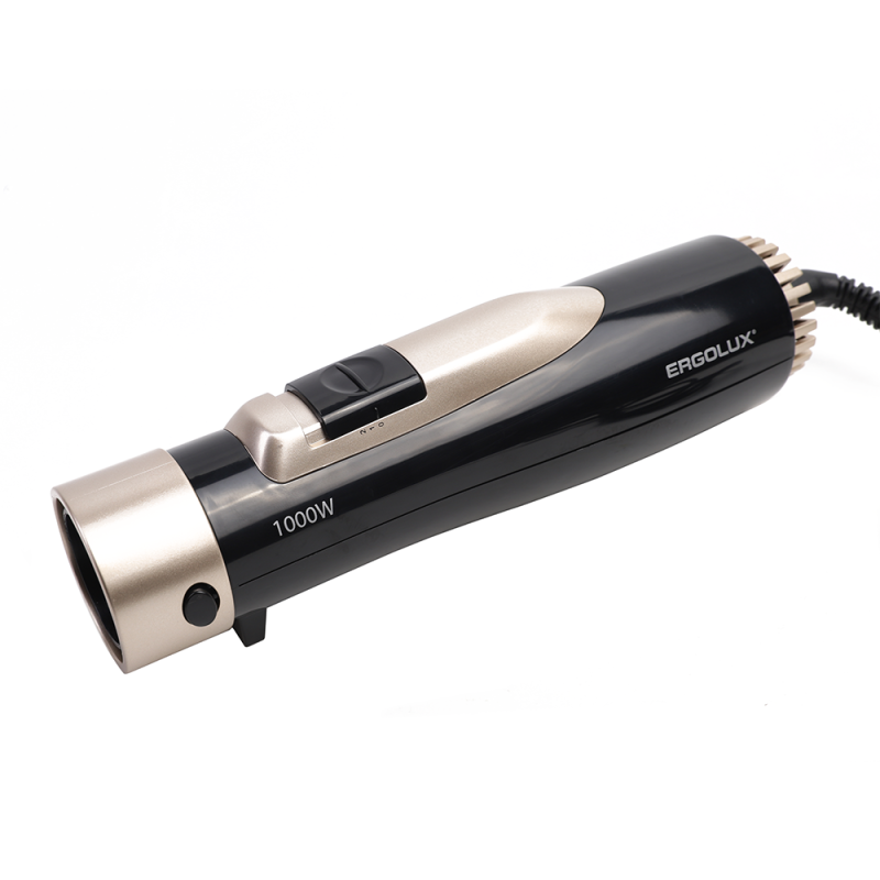 Фен-расческа ELX-HD04-C64 с 3 насадками 1000Вт 220-240В черн./зол. Ergolux 13134