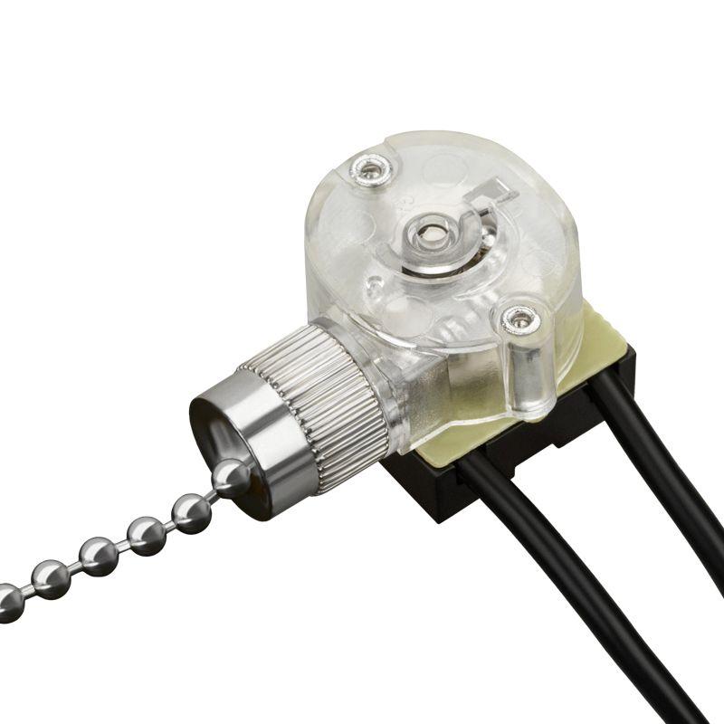 Выключатель для настенного светильника с проводом и деревянным наконечником silver (пакет боб) Rexant 32-0103