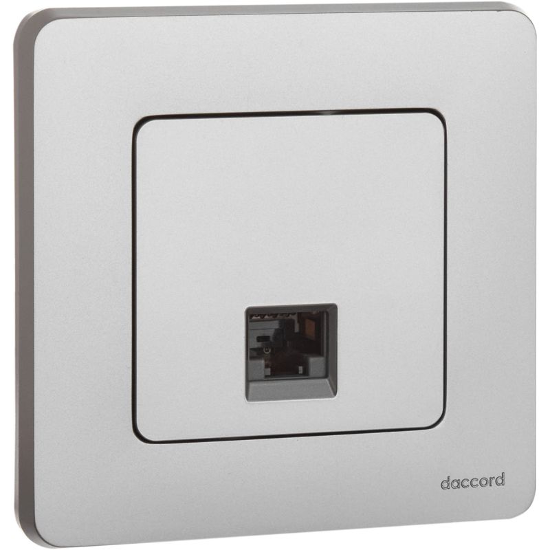 Розетка компьютерная Inspiria RJ45 кат.5E UTP алюм. IEK 673827