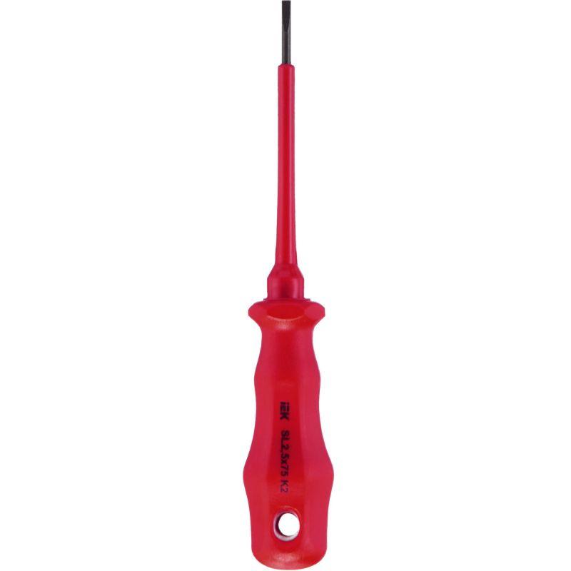 Отвертка диэлектрическая шлицевая SL2.5х75 K2 1000В ARMA2L 3 IEK A2L3-SC30-K2-SL-25-075